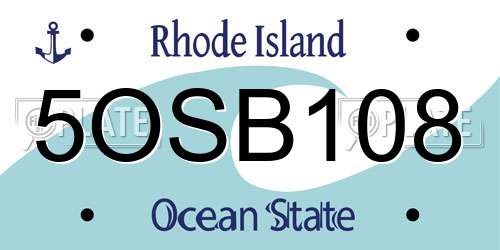 5OSB108 Rhode Island License Plate