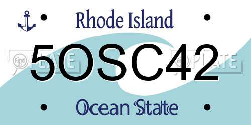 5OSC42 Rhode Island License Plate