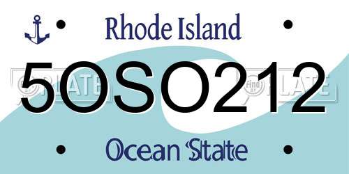 5OSO212 Rhode Island License Plate