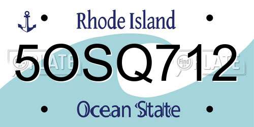 5OSQ712 Rhode Island License Plate