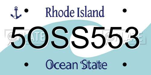 5OSS553 Rhode Island License Plate