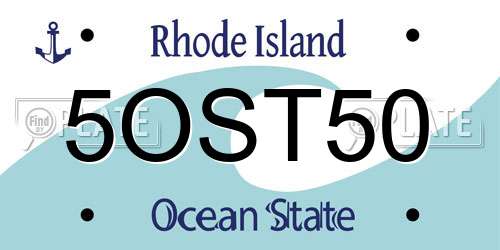 5OST50 Rhode Island License Plate