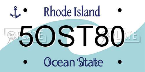 5OST80 Rhode Island License Plate