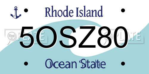 5OSZ80 Rhode Island License Plate