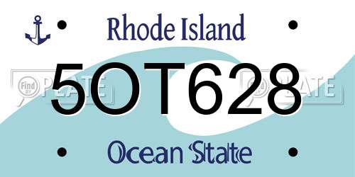 5OT628 Rhode Island License Plate