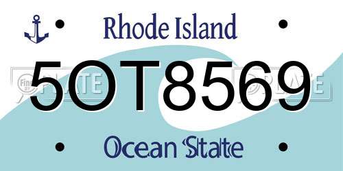 5OT8569 Rhode Island License Plate