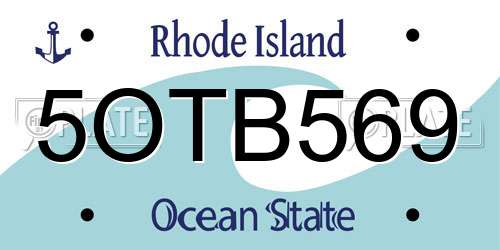 5OTB569 Rhode Island License Plate