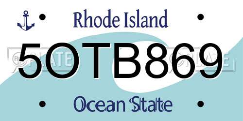 5OTB869 Rhode Island License Plate