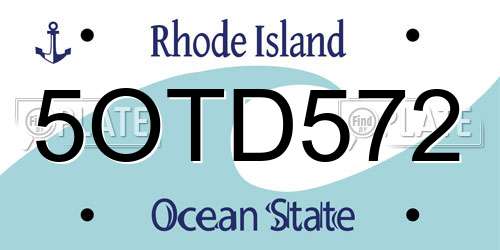 5OTD572 Rhode Island License Plate