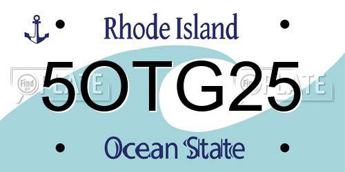 5OTG25 Rhode Island License Plate