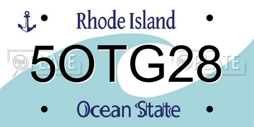 5OTG28 Rhode Island License Plate
