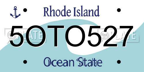 5OTO527 Rhode Island License Plate