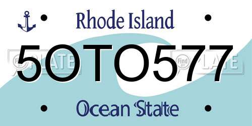 5OTO577 Rhode Island License Plate