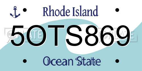 5OTS869 Rhode Island License Plate