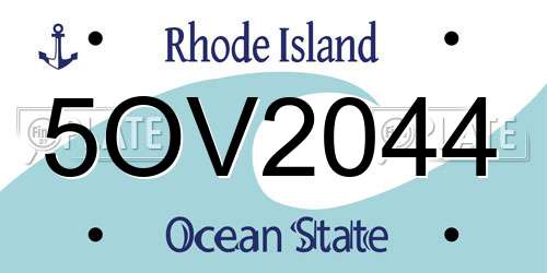5OV2044 Rhode Island License Plate
