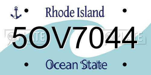 5OV7044 Rhode Island License Plate