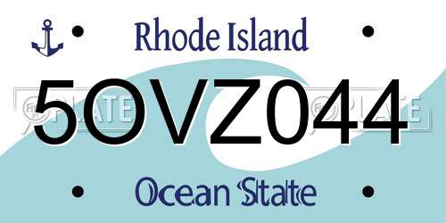 5OVZ044 Rhode Island License Plate