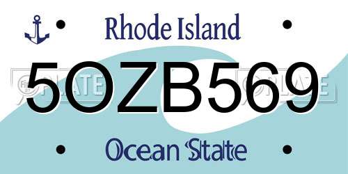 5OZB569 Rhode Island License Plate