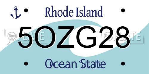 5OZG28 Rhode Island License Plate