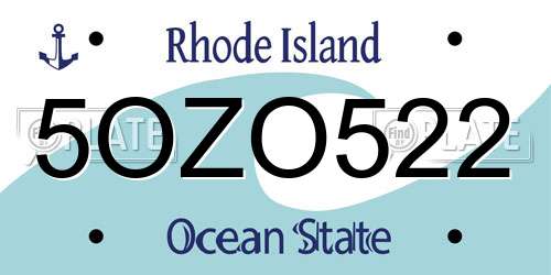 5OZO522 Rhode Island License Plate