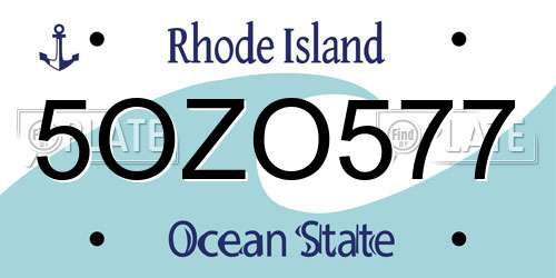 5OZO577 Rhode Island License Plate