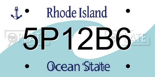 5P12B6 Rhode Island License Plate