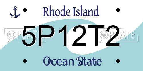 5P12T2 Rhode Island License Plate