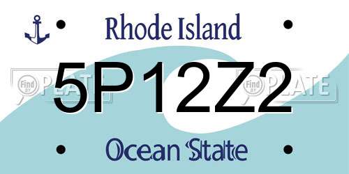 5P12Z2 Rhode Island License Plate