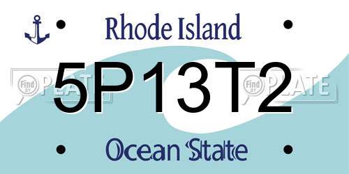 5P13T2 Rhode Island License Plate