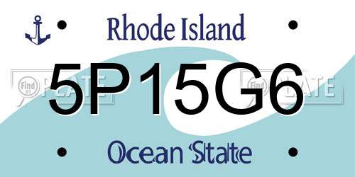 5P15G6 Rhode Island License Plate