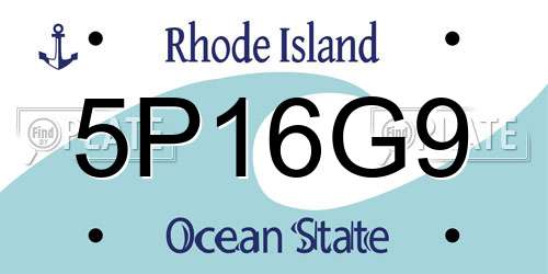 5P16G9 Rhode Island License Plate