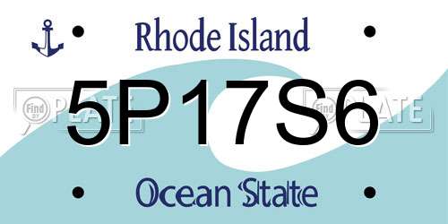 5P17S6 Rhode Island License Plate