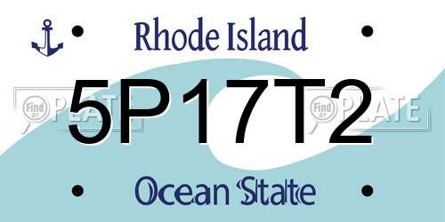 5P17T2 Rhode Island License Plate