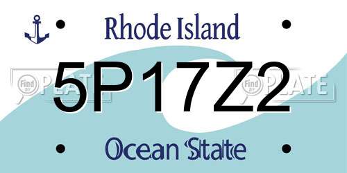 5P17Z2 Rhode Island License Plate