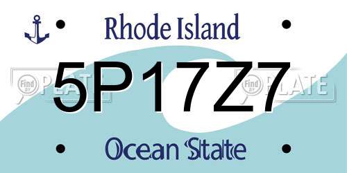 5P17Z7 Rhode Island License Plate