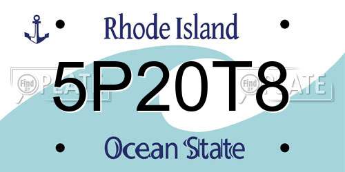 5P20T8 Rhode Island License Plate