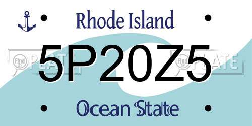 5P20Z5 Rhode Island License Plate