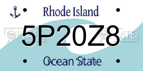 5P20Z8 Rhode Island License Plate