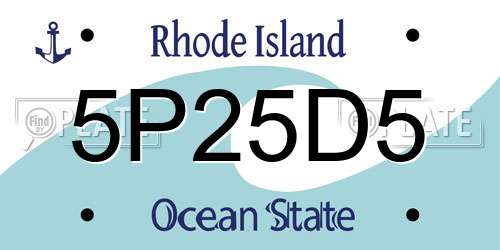 5P25D5 Rhode Island License Plate