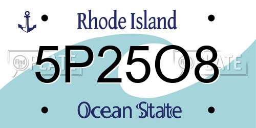 5P25O8 Rhode Island License Plate