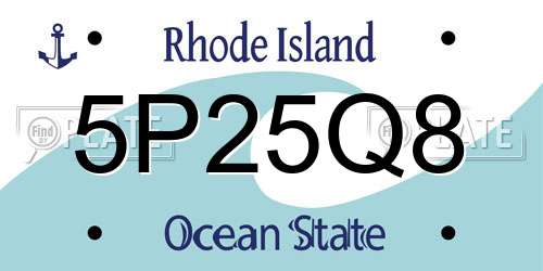 5P25Q8 Rhode Island License Plate