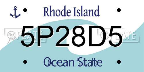 5P28D5 Rhode Island License Plate