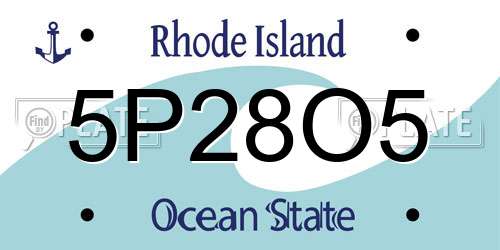 5P28O5 Rhode Island License Plate