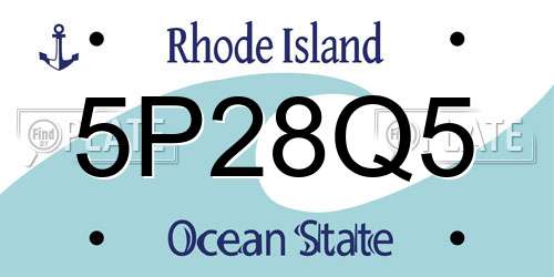 5P28Q5 Rhode Island License Plate