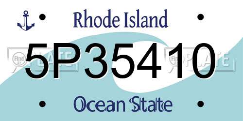5P35410 Rhode Island License Plate