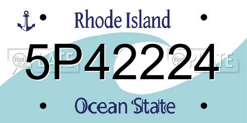 5P42224 Rhode Island License Plate