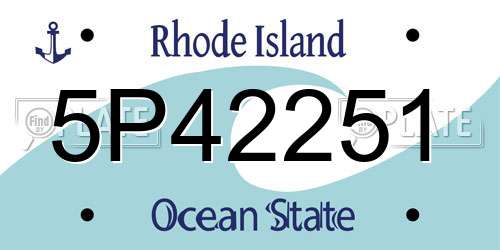 5P42251 Rhode Island License Plate