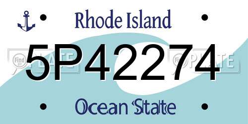 5P42274 Rhode Island License Plate