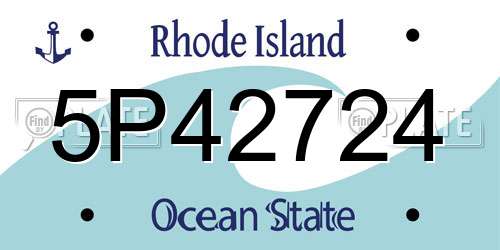 5P42724 Rhode Island License Plate
