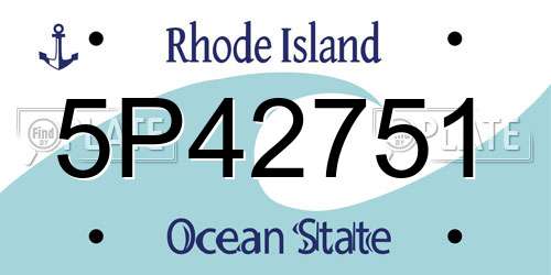 5P42751 Rhode Island License Plate